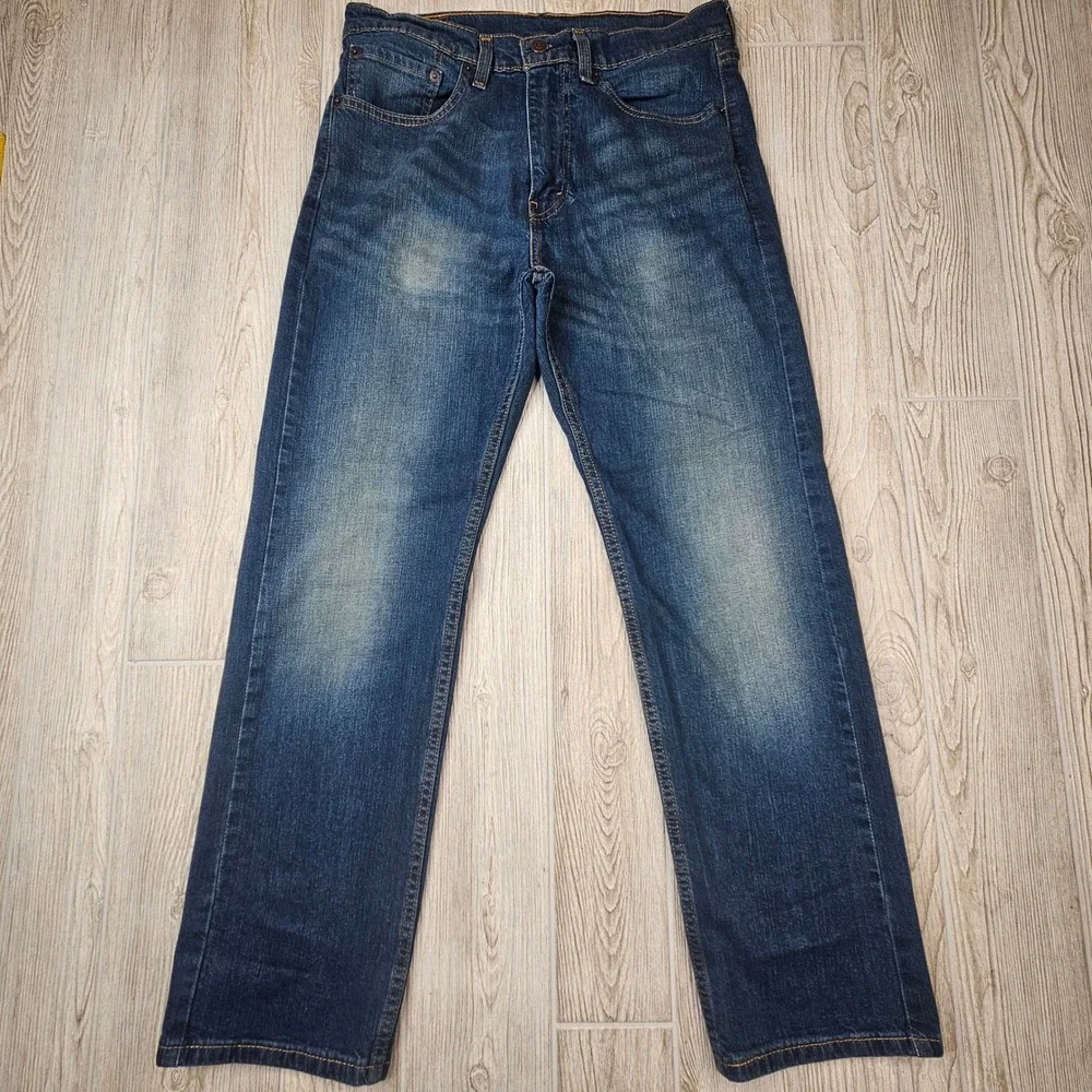 Levi's 505 Regular‎ Fit Jeans Mens W32 L30 Dark Wash Classic Denim Pants